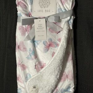 Butterfly Print Cozy Baby Blanket